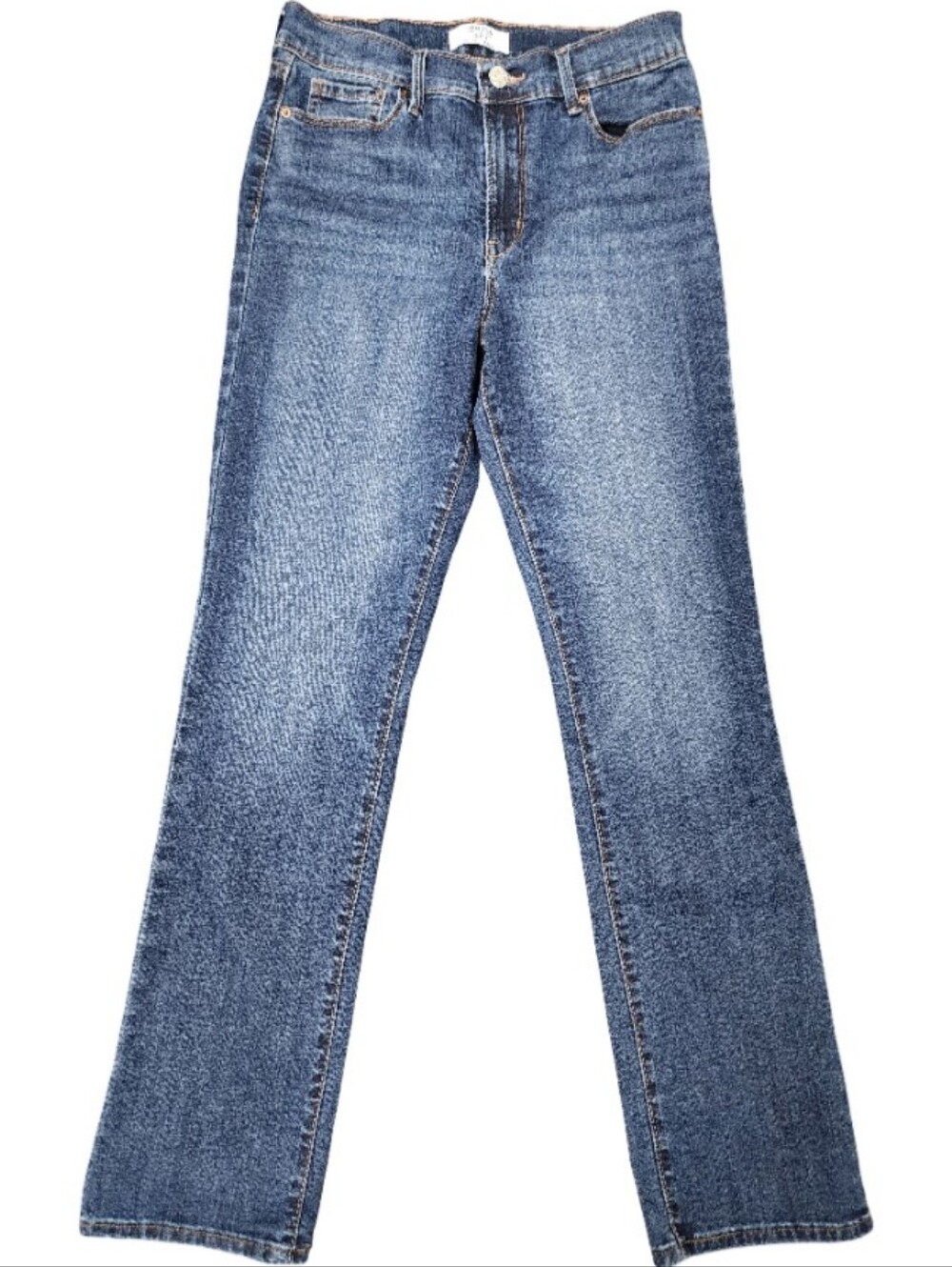 DENIZEN LEVI'S High Rise Straight Leg Jeans Blue Denim Size 4 Sculpting Stretch